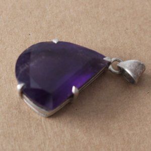 Purple Amethyst Sterling Silver Pendant